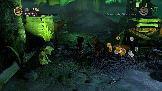 Teraz wystarczy popchnąć ją (K), aby pojawił się hak - Tajne Schody | Opis przejścia - Akt III | LEGO The Lord of the Rings - LEGO The Lord of the Rings: Władca Pierścieni - poradnik do gry