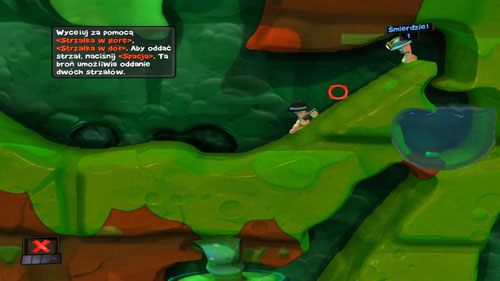 Wspomniana Strzelba to bardzo precyzyjne narzędzie, nadaje się do przesuwania przedmiotów, niszczenia cienkich ścian, np - Broń | Kanał ściekowy (Kampania) | Worms Revolution - Worms: Revolution - poradnik do gry