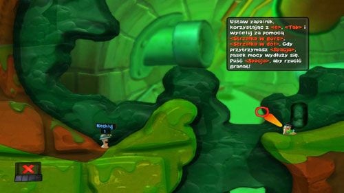 Pierwszy z nich znajduje się po drugiej stronie przepaści - Broń | Kanał ściekowy (Kampania) | Worms Revolution - Worms: Revolution - poradnik do gry