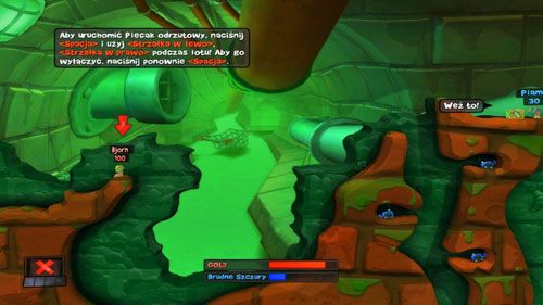 Obsługa Plecaka odrzutowego jest bardzo prosta - Sprzęt | Kanał ściekowy (Kampania) | Worms Revolution - Worms: Revolution - poradnik do gry