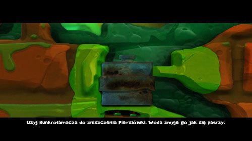 Po lewej stronie znajduje się skrzynka z Bunkrołamaczem - Obiekty fizyczne | Kanał ściekowy (Kampania) | Worms Revolution - Worms: Revolution - poradnik do gry