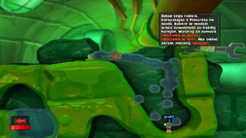 Po zebraniu skrzynki wybieramy Pistolet na wodę - Woda | Kanał ściekowy (Kampania) | Worms Revolution - Worms: Revolution - poradnik do gry