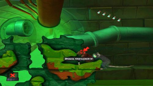 Korzystając z Naukowca (jest słaby, jednak co turę zwiększa żywotność członków naszej drużyny o 5 punktów, a postawione przez niego przedmioty, takie jak Działko strażnicze czy Elektromagnes, są wytrzymalsze) podnosimy Atak z powietrza - Robale | Kanał ściekowy (Kampania) | Worms Revolution - Worms: Revolution - poradnik do gry