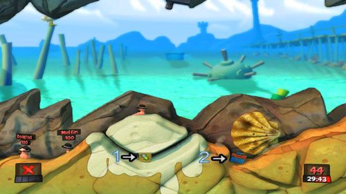 Drugą turę najlepiej wykonać przy pomocy Zwiadowcy - Plażowi bandyci | Plaża (Kampania) | Worms Revolution - Worms: Revolution - poradnik do gry