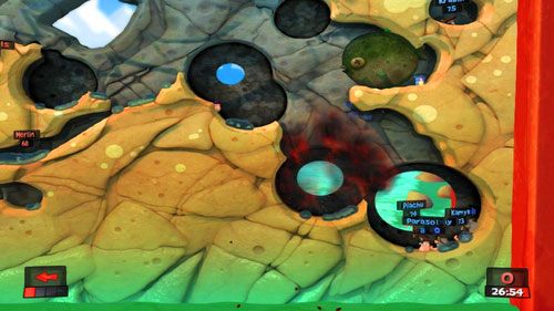 Użycie tylko jednej z tych broni najprawdopodobniej nie wystarczy, dlatego też nie bójmy się zużyć całego zapasu broni masowego rażenia - Bijatyka na plaży | Plaża (Kampania) | Worms Revolution - Worms: Revolution - poradnik do gry