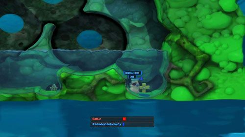Najlepszym sposobem eliminowania przeciwników jest wrzucanie ich do zbiorników wodnych umieszczonych w środku mapy - Impreza w ogrodzie | Strach (Kampania) | Worms Revolution - Worms: Revolution - poradnik do gry