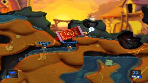 Przelatujemy Zwiadowcą z Plecakiem odrzutowym na prawą część mapy - Nasiona zniszczenia | Podwórko (Kampania) | Worms Revolution - Worms: Revolution - poradnik do gry