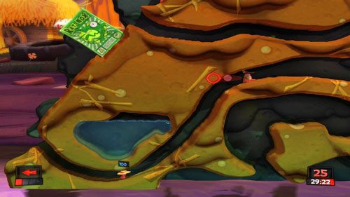 Zrzucając Granat w dół tunelu [ilustracja] zabijemy nieprzyjaciela jednym strzałem - Podwórkowa bójka | Podwórko (Kampania) | Worms Revolution - Worms: Revolution - poradnik do gry