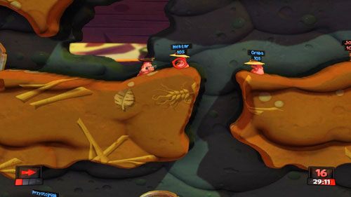 Drugą turę wykonujemy przy pomocy Strażnika - Kosiarz | Podwórko (Kampania) | Worms Revolution - Worms: Revolution - poradnik do gry