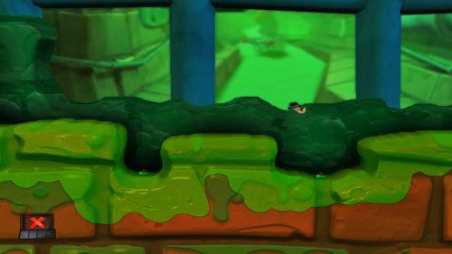 By dostać się do naszego przeciwnika, musimy przeskoczyć przez doły z Minami - Kanał ściekowy | Łamigłówki | Worms Revolution - Worms: Revolution - poradnik do gry