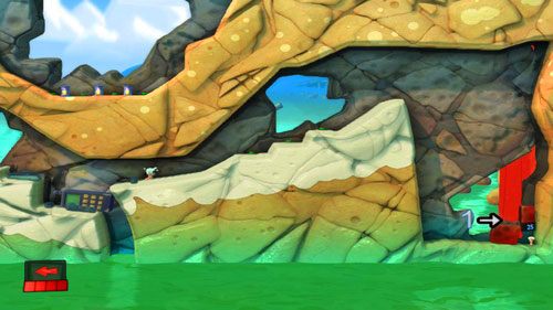 Z racji faktu, iż droga do ostatniego przeciwnika nadziana jest Minami, będziemy zmuszeni do puszczenia Owcy z miejsca, w którym ją zdobyliśmy - Plaża | Łamigłówki | Worms Revolution - Worms: Revolution - poradnik do gry