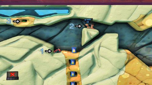 Następnie musimy wykonać następującą sekwencję (kolejność jest b - Plaża | Łamigłówki | Worms Revolution - Worms: Revolution - poradnik do gry