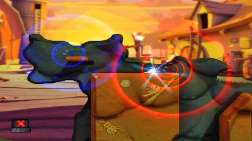 Dzięki zebranym skrzynkom, możemy wykorzystać znajdujące się na mapie Elektromagnesy w celu pozbycia się pierwszych dwóch przeciwników - Podwórko | Łamigłówki | Worms Revolution - Worms: Revolution - poradnik do gry