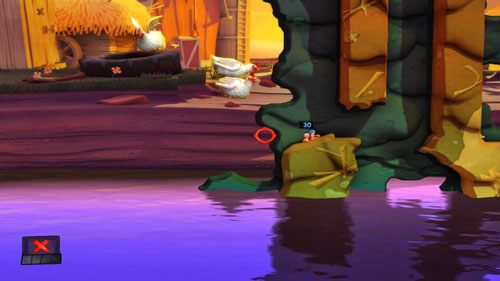 Jeśli udało nam się dostać na ląd, pozostaje nam jedynie wybić przeciwnika najdalej jak to możliwe i cieszyć się z kolejnego zwycięstwa - Podwórko | Łamigłówki | Worms Revolution - Worms: Revolution - poradnik do gry