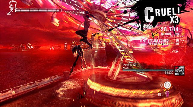 Po dotarciu do obszaru z karuzelą rozpocznie się nowa bitwa, w której wezmą udział dobrze znane odmiany potworów - Przeprawa przez pierwszą część lunaparku | 1 - Found (Odnaleziony) - DMC: Devil May Cry - poradnik do gry