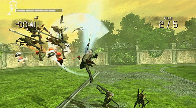 BONUSOWA MISJA: Nieco dalej odnajdziesz pokazane na screenie 1 sekretne drzwi (Secret Door) i jeżeli dysponujesz miedzianym kluczem (Copper Key) to możesz je otworzyć, przystępując do bonusowej misji Air Brawl (screen 2) - Przeprawa przez drugą część lunaparku | 1 - Found (Odnaleziony) - DMC: Devil May Cry - poradnik do gry