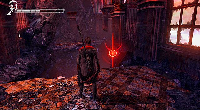 Wybierz jedyne dostępne przejście i zatrzymaj się - Eksploracja drugiej części posiadłości | 2 - Home Truths (Prawda o domu rodzinnym) - DMC: Devil May Cry - poradnik do gry