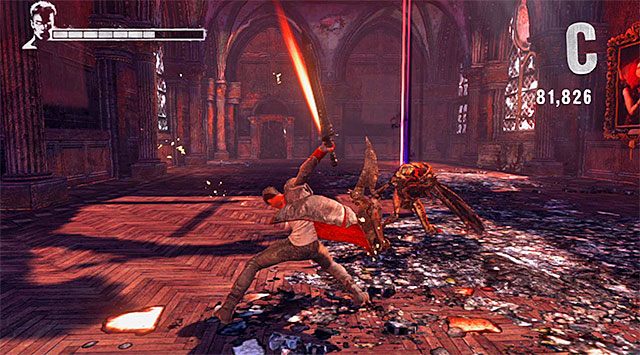 Po kilku chwilach dotrzesz do pomieszczenia z obrazem Evy - Eksploracja drugiej części posiadłości | 2 - Home Truths (Prawda o domu rodzinnym) - DMC: Devil May Cry - poradnik do gry