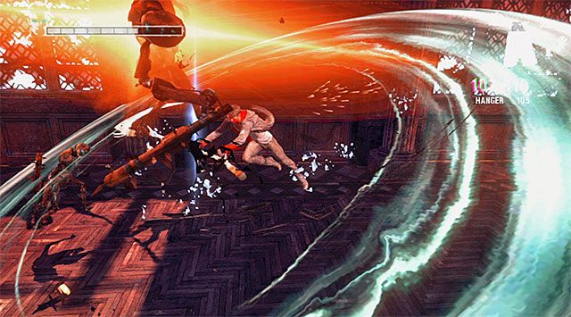 Analogicznie do sytucji z toporem gra wyświetli listę podstawowych ataków związanych z anielską kosą oraz umożliwi ci wypróbowanie tej broni w trakcie potyczki z nową grupą przeciwników - Eksploracja drugiej części posiadłości | 2 - Home Truths (Prawda o domu rodzinnym) - DMC: Devil May Cry - poradnik do gry