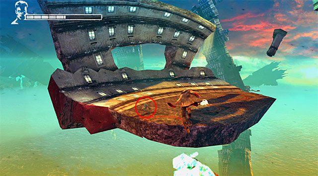 Przystąp do dalszego korzystania z wyciągarki, tym razem z zamiarem ponownego chwytania się sąsiadujących ze sobą zaczepów - Drugie wspomnienie | 2 - Home Truths (Prawda o domu rodzinnym) - DMC: Devil May Cry - poradnik do gry