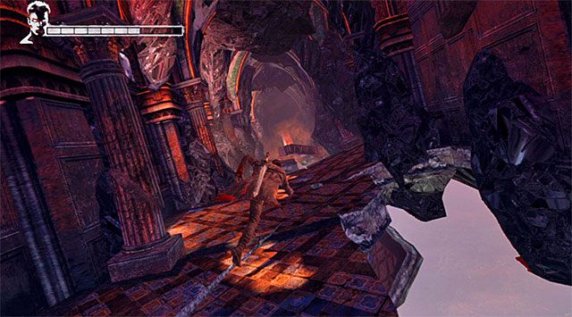 Skorzystaj ze znajdującego się na wprost wejścia do budynku - Eksploracja trzeciej części posiadłości | 2 - Home Truths (Prawda o domu rodzinnym) - DMC: Devil May Cry - poradnik do gry