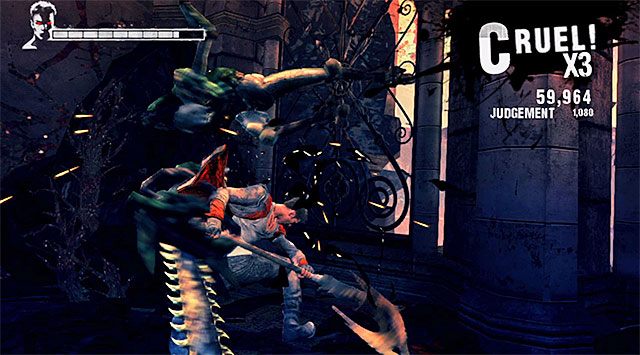 Przystąp do eksploracji nowego korytarza, przy czym bądź gotowy na dość niespodziewany atak ze strony kolejnego Ravagera, czyli potwora z piłą łańcuchową - Odnalezienie niebieskiej róży | 3 - Bloodline (Więzy krwi) | DMC Devil May Cry - DMC: Devil May Cry - poradnik do gry