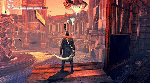 Po zlikwidowaniu przeciwnika z piłą skieruj się na drugi koniec korytarza - Odnalezienie niebieskiej róży | 3 - Bloodline (Więzy krwi) | DMC Devil May Cry - DMC: Devil May Cry - poradnik do gry