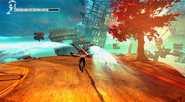 Tuż po znalezieniu się w nowym miejscu gra obdaruje Cię nową umiejętnością, a mianowicie anielskim przyśpieszeniem (Angel Boost) - Pierwsze wspomnienie | 3 - Bloodline (Więzy krwi) | DMC Devil May Cry - DMC: Devil May Cry - poradnik do gry