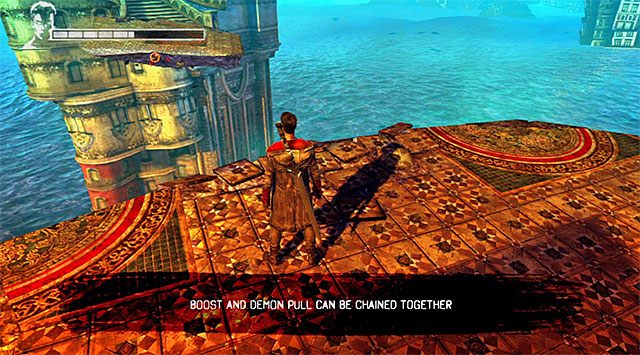 Następna część to połączenie demonicznej przyciągarki i anielskiego przyśpieszenia (powyższy screen) - Pierwsze wspomnienie | 3 - Bloodline (Więzy krwi) | DMC Devil May Cry - DMC: Devil May Cry - poradnik do gry