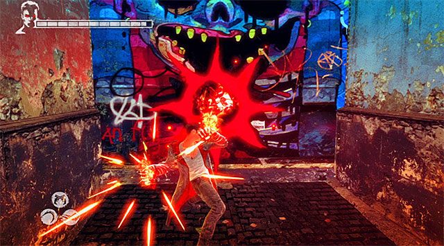 SEKRETNY OBSZAR: Jeżeli powtarzasz tę misję i dysponujesz już pozyskanymi w szóstym etapie rękawicami Eryx, to przy pierwszej możliwej okazji skręć w prawo - Dotarcie do kolejnych kamer | 4 - Under Watch (Pod obserwacją) - DMC: Devil May Cry - poradnik do gry