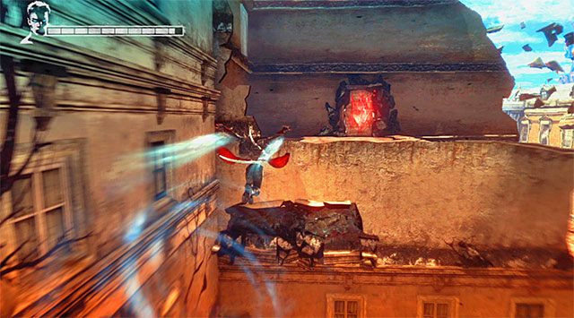 Zacznij od użycia demonicznej wyciągarki w miejscu, w którym rozmawiałeś z Kat - Zniszczenie trzeciej kamery | 4 - Under Watch (Pod obserwacją) - DMC: Devil May Cry - poradnik do gry