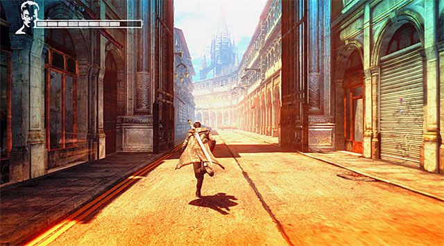 Po zakończonych walkach skieruj się do pokazanego na powyższym screenie nowo odblokowanego przejścia - Ucieczka | 4 - Under Watch (Pod obserwacją) | DMC Devil May Cry - DMC: Devil May Cry - poradnik do gry