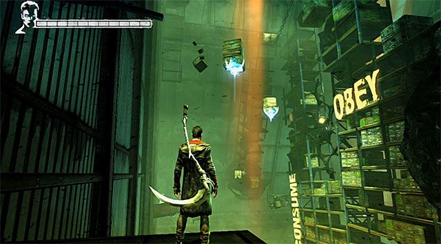 Po dotarciu na górne balkoniki na początek rozejrzyj się za jeszcze jedną zagubioną duszą (Lost Soul) - Główna bitwa w drugim magazynie | 5 - Virility | DMC Devil May Cry - DMC: Devil May Cry - poradnik do gry