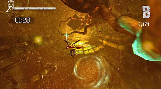 Ominięcie znajdującej się przed Tobą większej przepaści będzie już trudniejsze - Ucieczka z tunelu | 6 - Secret Ingredient (Tajny składnik) | DMC Devil May Cry - DMC: Devil May Cry - poradnik do gry