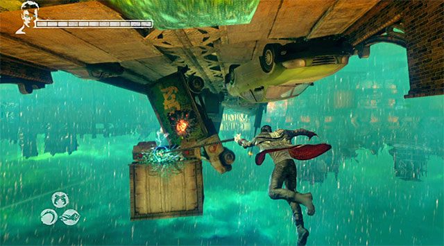 Po znalezieniu się w nowym miejscu przystąp do korzystania z anielskiej wyciągarki (Ophion Angel Lift), z czym nie powinieneś mieć już większych problemów - Dotarcie do więzienia | 7 - Overturn (Przewrót) | DMC Devil May Cry - DMC: Devil May Cry - poradnik do gry