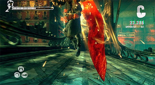 Zlikwidowanie głównej grupy potworów nie zakończy omawianej bitwy, bo przed Tobą jeszcze pojedynek z Tyrantem - Dotarcie do więzienia | 7 - Overturn (Przewrót) | DMC Devil May Cry - DMC: Devil May Cry - poradnik do gry