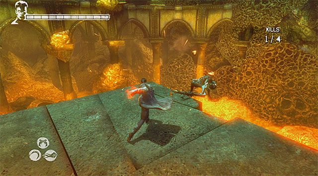 BONUSOWA MISJA: W miejscu tym znajdują się też pokazane na screenie 1 sekretne drzwi (Secret Door) i jeżeli dysponujesz złotym kluczem (Gold Key) to możesz je otworzyć, przystępując do bonusowej misji Divergent Slaughter (screen 2) - Przeprawa przez pierwszą część więzienia | 7 - Overturn (Przewrót) - DMC: Devil May Cry - poradnik do gry