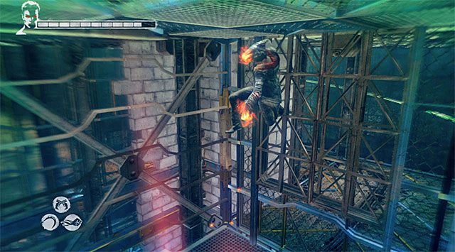 Powróć do miejsca, w którym użyłeś ostatnio anielskiej wyciągarki i wznów przemarsz - Przeprawa przez trzecią część więzienia | 7 - Overturn (Przewrót) - DMC: Devil May Cry - poradnik do gry