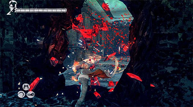 Podejdź do kryształu wbitego w ścianę - Pierwsza część pościgu za harpiami | 8 - Eyeless (Ślepiec) | DMC Devil May Cry - DMC: Devil May Cry - poradnik do gry