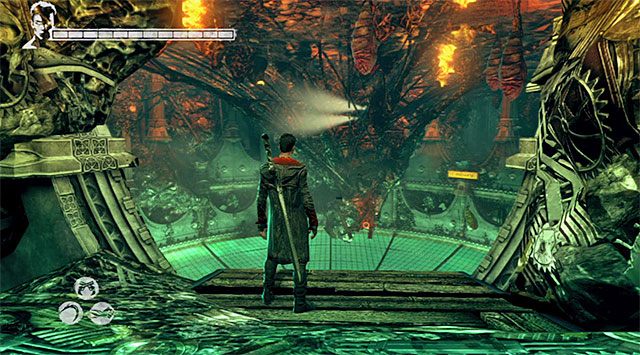 Powróć do głównego korytarza i ruszaj dalej, będąc gotowym do szybkiego pozbycia się nowych demonicznych odłamków - Druga część pościgu za harpiami | 8 - Eyeless (Ślepiec) | DMC Devil May Cry - DMC: Devil May Cry - poradnik do gry