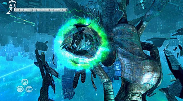 Przeskakuj na sąsiednie platformy, wspomagając się w razie potrzeby anielskim przyśpieszeniem - Dotarcie do Assiel | 9 - Devil Inside (Diabeł w środku) | DMC Devil May Cry - DMC: Devil May Cry - poradnik do gry