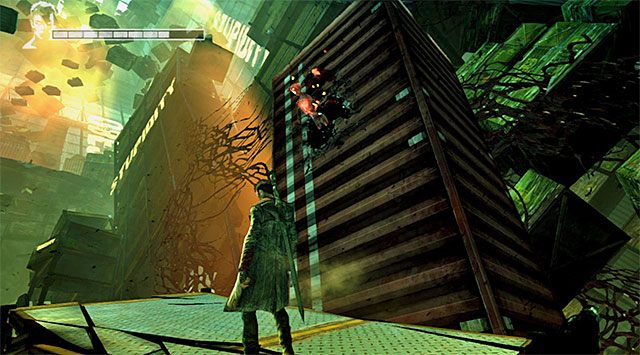 DUSZA 1/6 - Duszę odnajduje się na jednej z platform w lewej części pierwszego magazynu - Misja 5 - Virility; Misja 6 - Secret Ingredient (Tajny składnik) | Zagubione dusze - DMC: Devil May Cry - poradnik do gry