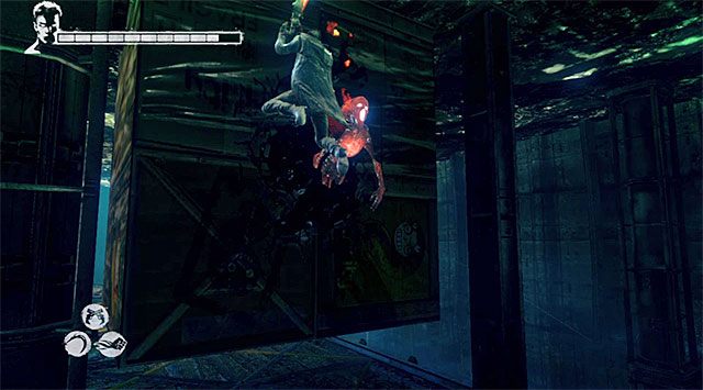 DUSZA 6/8 - Dusza dość dobrze ukryta jest na jednym z wyższych poziomów szybu windy - Misja 7 - Overturn (Przewrót) | Zagubione dusze | DMC Devil May Cry - DMC: Devil May Cry - poradnik do gry