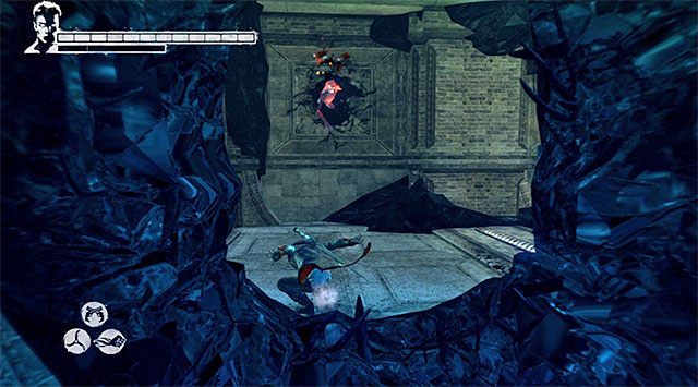 DUSZA 1/5 - Dusza jest w sekretnym obszarze zlokalizowanym niedaleko miejsca rozpoczęcia misji - Misja 8 - Eyeless (Ślepiec) | Zagubione dusze | DMC Devil May Cry - DMC: Devil May Cry - poradnik do gry