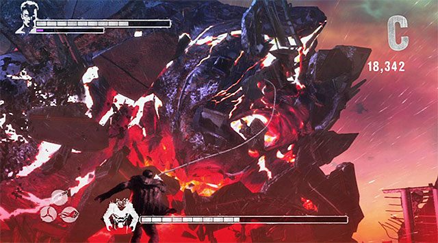 Kontynuuj wyprowadzanie ataków, unikając jednocześnie ataków bossa - Boss - Mundus - pierwsza część pojedynku | 19 - Face of the Demon (Twarz demona) - DMC: Devil May Cry - poradnik do gry