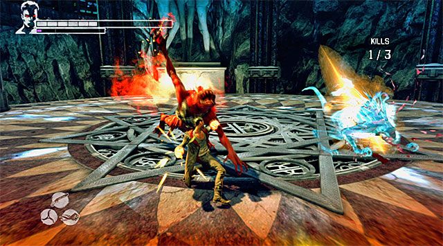 BONUSOWA MISJA: Zwróć się w stronę platform zlokalizowanych na lewo od miejsca startu i pokazanych na screenie 1 - Dotarcie do miejsca rozegrania pierwszej rundy | 13 - Devils Dalliance (Igraszki z diabłem) - DMC: Devil May Cry - poradnik do gry