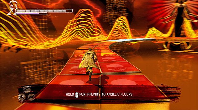 Powróć tą samą drogą do miejsca startu i dla odmiany wybierz teraz pokazaną na powyższym screenie lewą odnogę - Dotarcie do miejsca rozegrania pierwszej rundy | 13 - Devils Dalliance (Igraszki z diabłem) - DMC: Devil May Cry - poradnik do gry