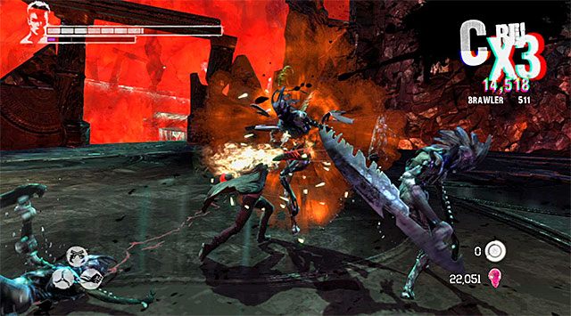 Pierwsza duża bitwa w piecu dusz jest dwuczęściowa - Stoczenie pierwszej bitwy w piecu | 17 - Furnace of Souls (Dusze w ogniu piekielnym) - DMC: Devil May Cry - poradnik do gry