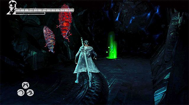 Na sam początek odwróć się i zbadaj niewielki obszar pokazany na powyższym screenie - Dotarcie do skarbca | 18 - Demons Den (Kryjówka demona) | DMC Devil May Cry - DMC: Devil May Cry - poradnik do gry