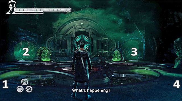 Twoim nowym zadaniem jest zrestartowanie czterech zapasowych generatorów - Dotarcie do skarbca | 18 - Demons Den (Kryjówka demona) | DMC Devil May Cry - DMC: Devil May Cry - poradnik do gry